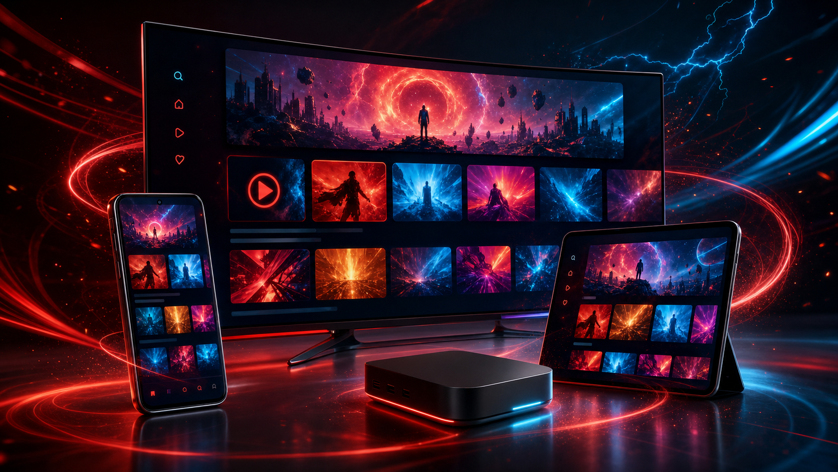 Experiência ARNPLAY em TV, celular, tablet e TV Box